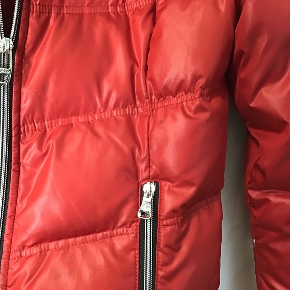 Guess Nylon Red Down Jacket Coat - Picture 7 of 13